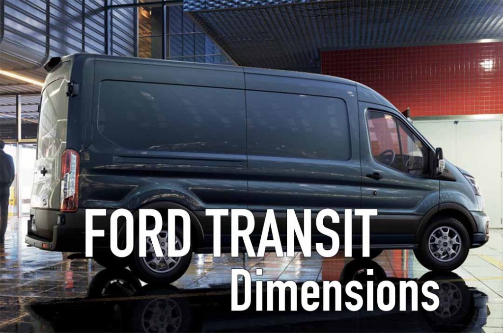 Ford Transit with text and dimensions