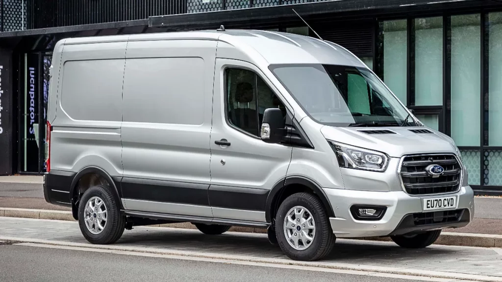 Ford Transit parked at roadside to show Ford Transit dimensions