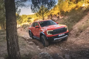 Ford Ranger Raptor review image off-road on dirt track