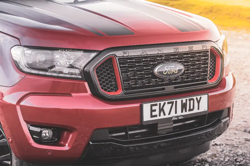 Ford Ranger Stormtrak front end with grille with red details