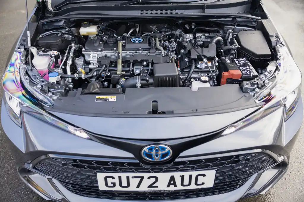 Engine shot of the Toyota Corrola Commercial Hybrid's new 1.8-litre engine