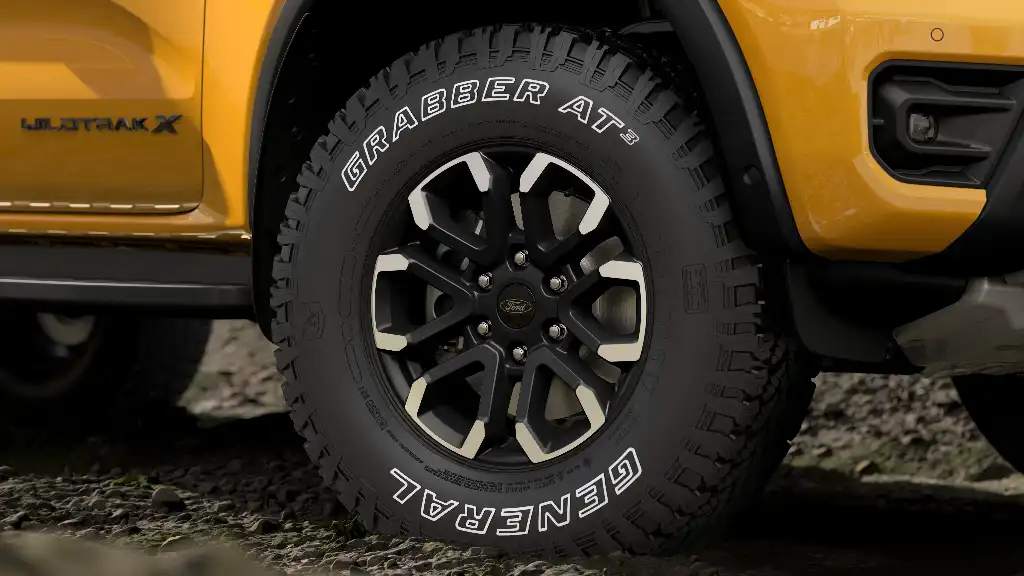 white lettered tyres on Ford Ranger Wildtrak X 