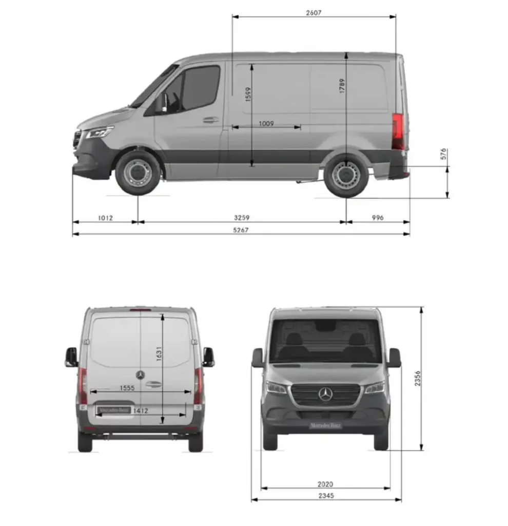 MercedesBenz Sprinter dimensions Van Reviewer