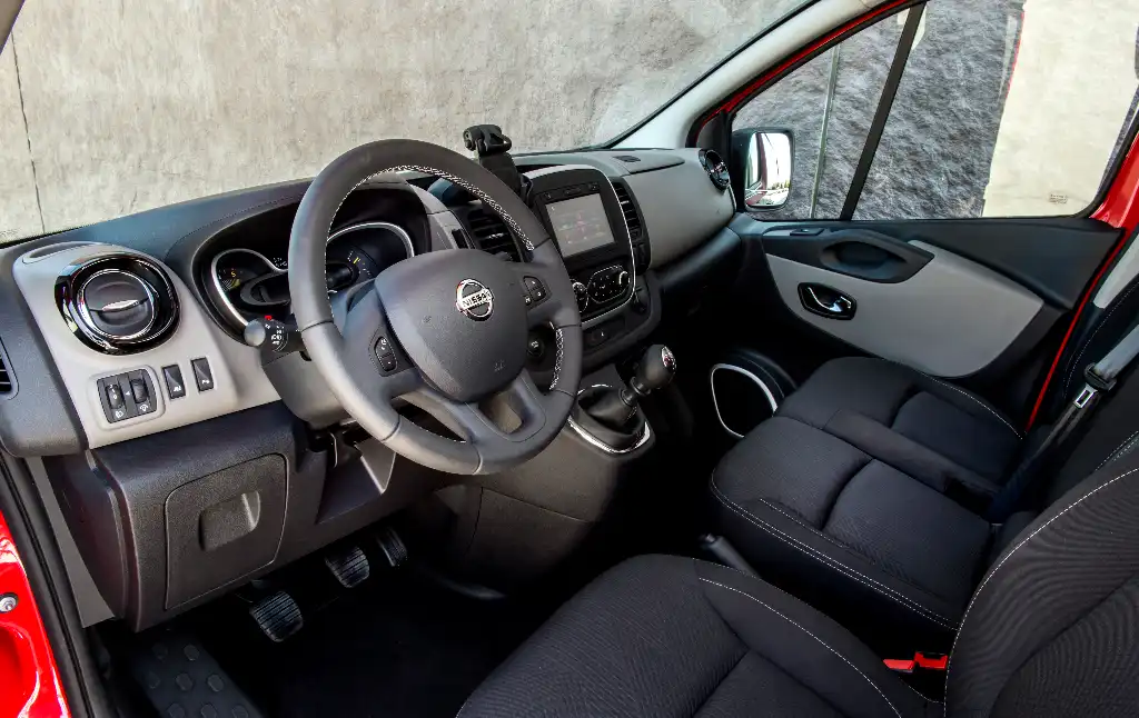 interior of Nissan NV300 with touchscreen