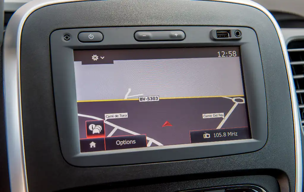 touchscreen showing navigation