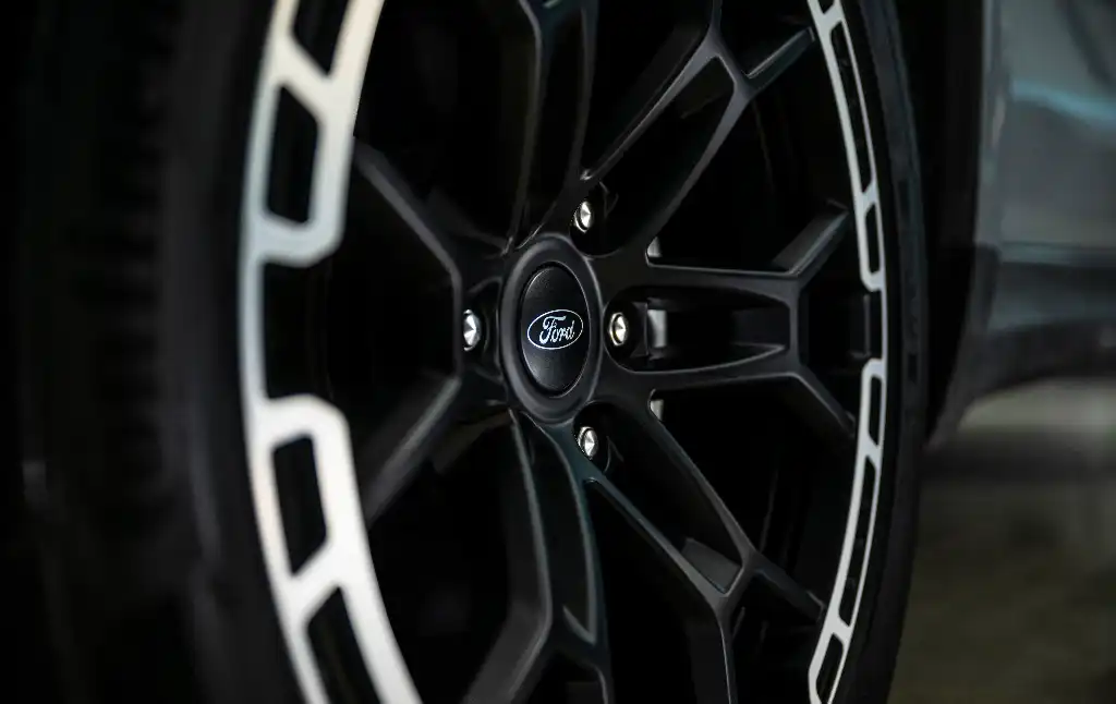 close-up of alloy wheels