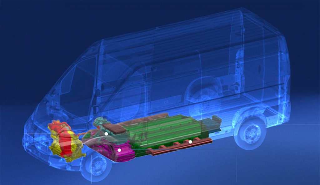 Diagram of the hydrogen van's fuel cell system