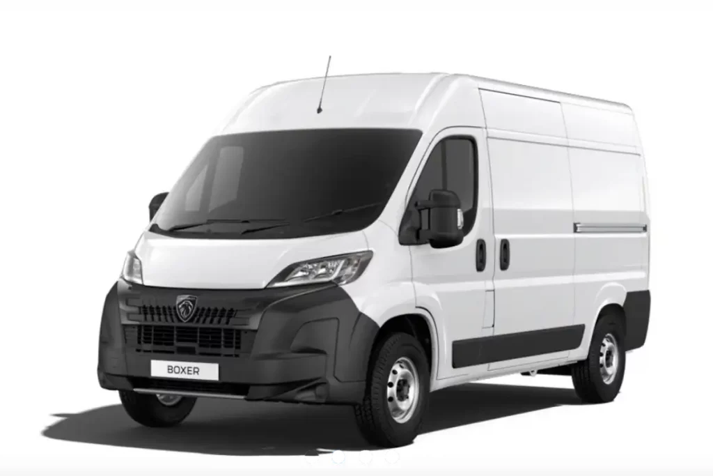 Peugeot-Boxer-dimensions white van on white background