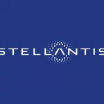 Who is Stellantis logo on a black background to show the stars encompassing the letter A which mimics a road heading towards the horizon