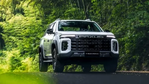 Maxus T60 Max on the road in white pick-up truck