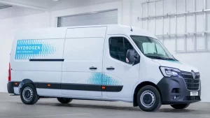 Hyvia hydrogen van in a studio