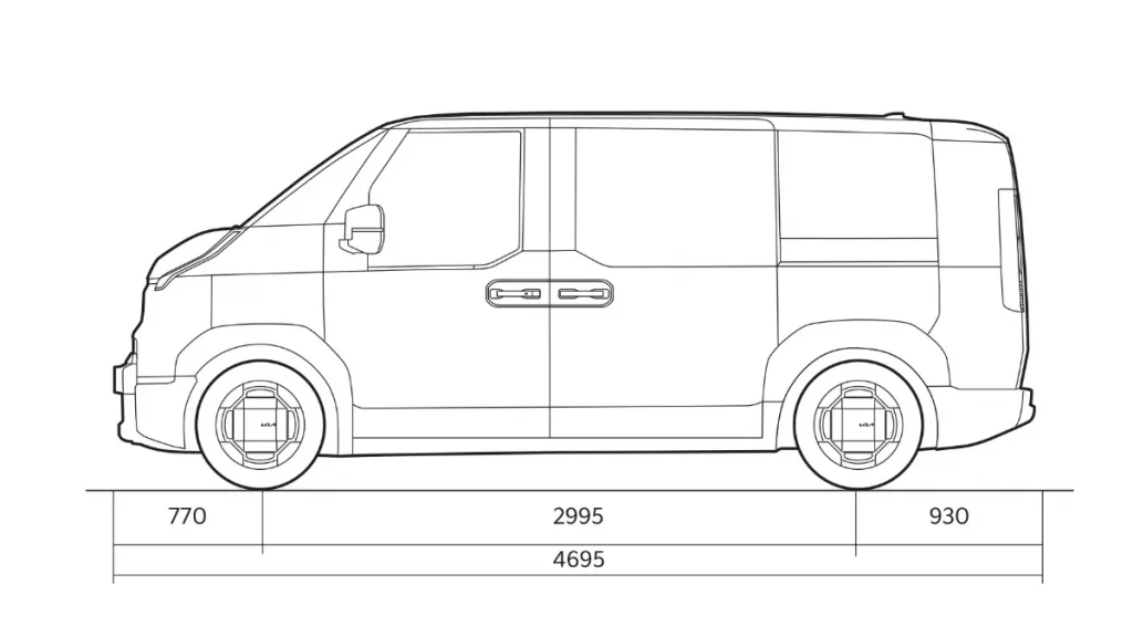Kia PV5 Passenger 7-seat long wheelbase L2 dimensions