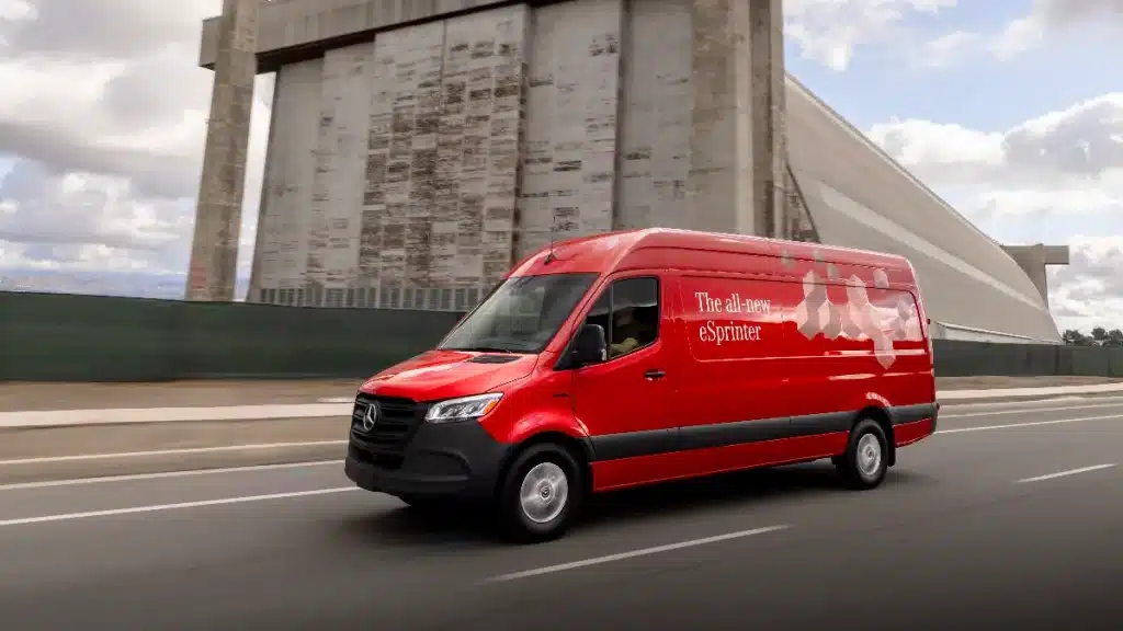 Mercedes-Benz eSprinter in California on the road