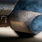 dirty and corroded exhaust pipe