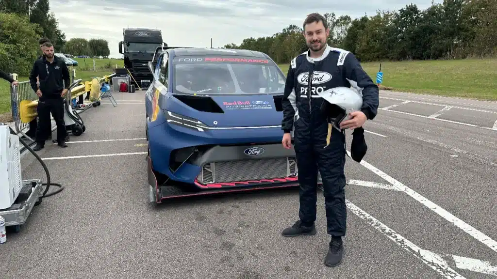 George Barrow, author, in front of Ford SuperVan 4.2