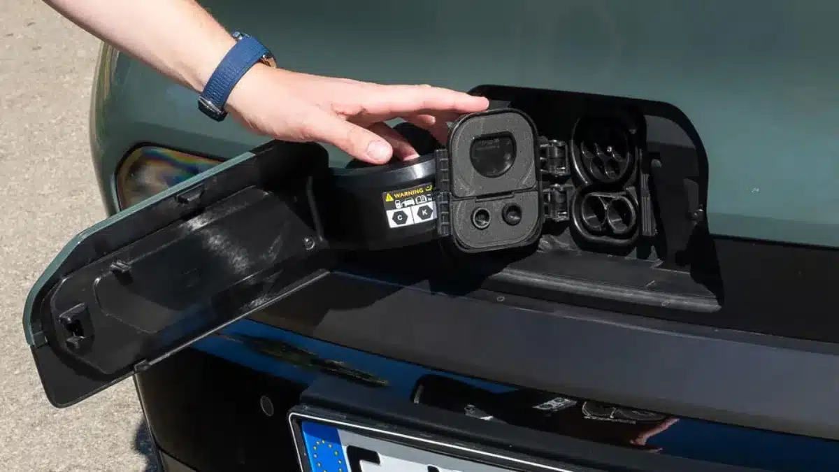 Kia PV% chargin socket close-up