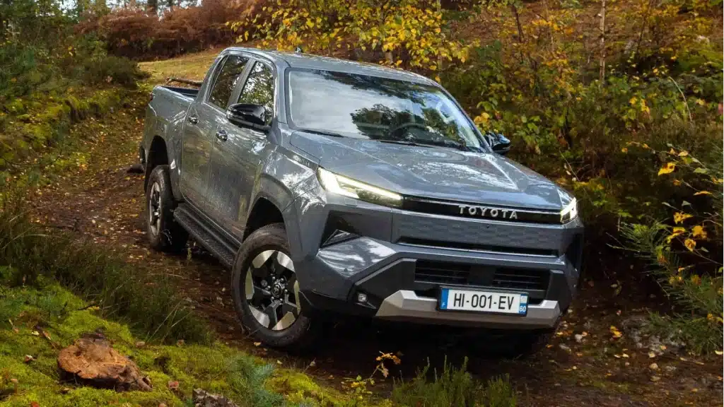 Toyota hilux BEV electric pick-up truck off-road
