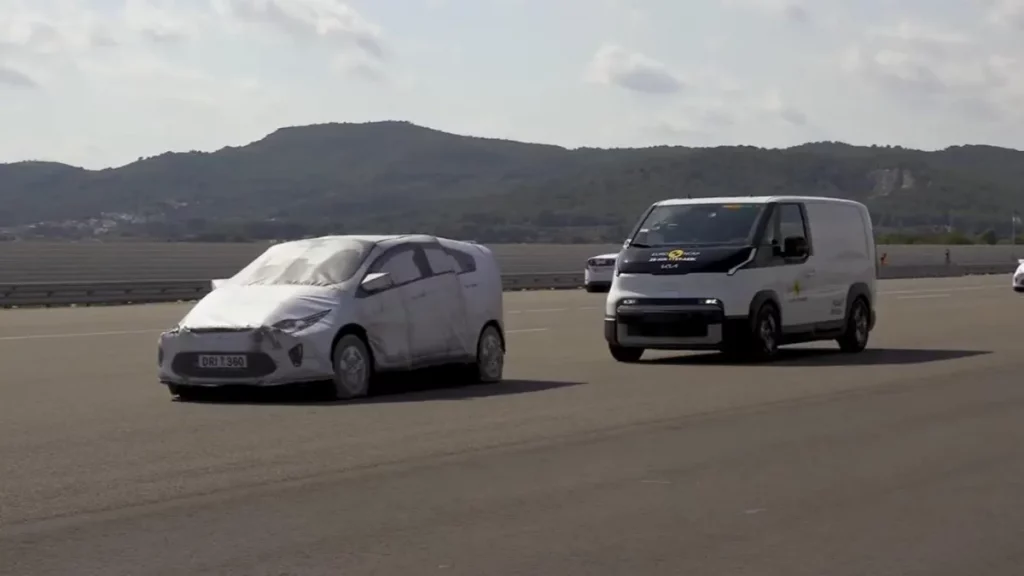 Kia PV5 during Euro NCAP testing