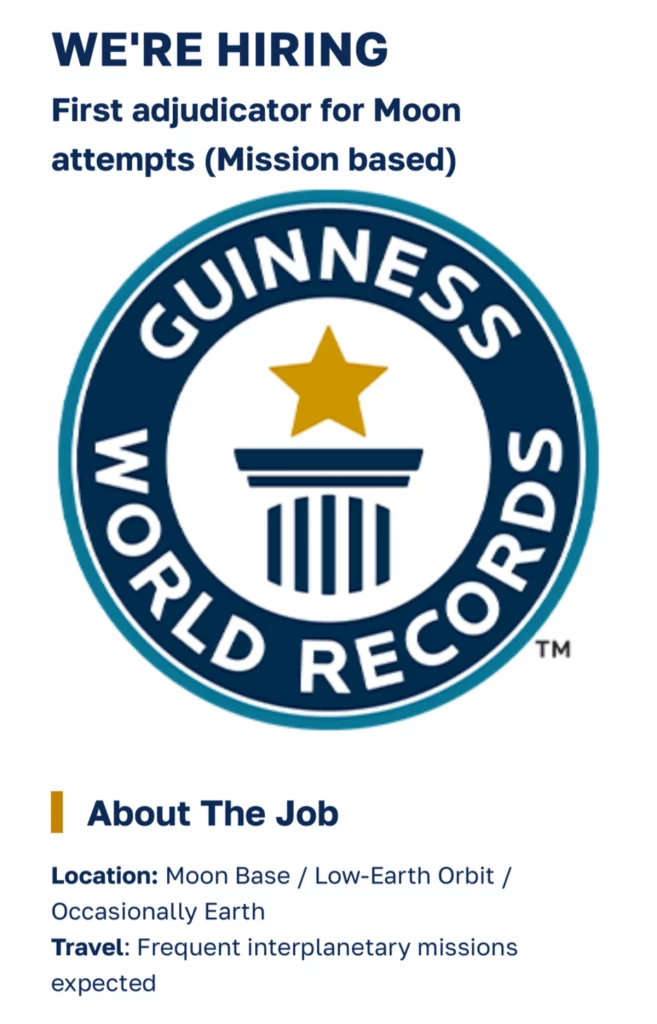 Guinness World Records Moon adjudicator