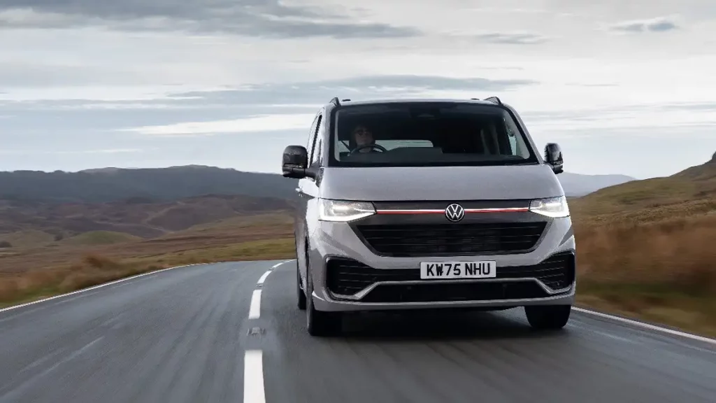 Volkswagen Transporter on the road