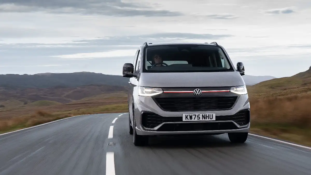 Volkswagen Transporter on the road