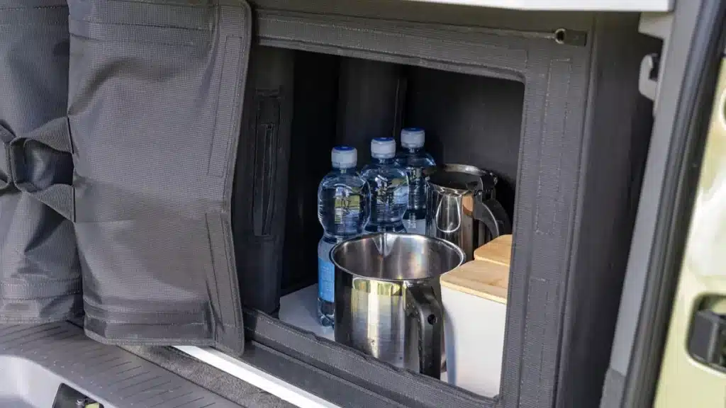 VW inflatable kitchen water storage