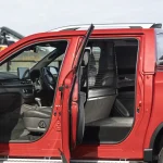 KGM Musso Commercial two-seat pick-up with rear doors open